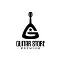 Guitar in the shape of the letter g, perfect for musical instrument shop logos or anything related to music and guitars Royalty Free Stock Photo