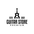 Guitar in the shape of the letter a, perfect for musical instrument shop logos or anything related to music and guitars Royalty Free Stock Photo
