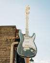 Guitar sign in Bloomington, Illinois Royalty Free Stock Photo