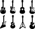 Guitar Silhouettes Royalty Free Stock Photo