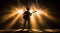 guitar silhouettes stage lights Royalty Free Stock Photo