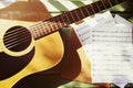 Guitar Song Writer Melody Enjoyment Music Note Concept Royalty Free Stock Photo