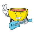 With guitar soup union mascot cartoon