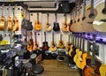 Guitar store full of guitars Royalty Free Stock Photo