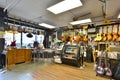 Guitar store full of guitars