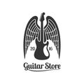 Guitar store vector template logo