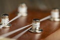guitar string vibrating close-up, small depth of field Royalty Free Stock Photo