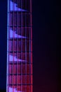 Guitar Strings, close up. Electric guitar.  With colorful blue and purple  illumination Royalty Free Stock Photo