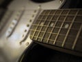 Guitar strings close up picture. Musical instruments. Royalty Free Stock Photo