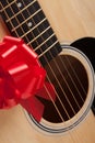 Guitar Strings with Red Ribbon Royalty Free Stock Photo