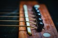 Guitar strings from various closeup positions Royalty Free Stock Photo