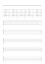 Guitar Tab and Chord Sheet. Vector illustration for guitar lessons and guitar music Royalty Free Stock Photo