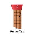 Guitar tabulator with chord D major Royalty Free Stock Photo