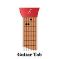 Guitar tabulator with chord E major Royalty Free Stock Photo