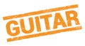 GUITAR text on orange rectangle stamp sign
