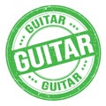 GUITAR text written on green round stamp sign