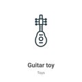 Guitar toy outline vector icon. Thin line black guitar toy icon, flat vector simple element illustration from editable toys Royalty Free Stock Photo