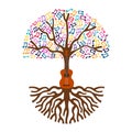 Guitar tree live music nature concept illustration