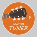 Guitar tuner logo flat vector Royalty Free Stock Photo