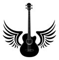 Guitar with wings. Royalty Free Stock Photo