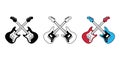 Guitar vector icon electric bass ukulele logo symbol music graphic cartoon character illustration doodle design Royalty Free Stock Photo
