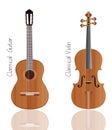 Guitar and violin vector set Royalty Free Stock Photo