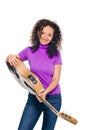 Guitar woman player portrait Royalty Free Stock Photo