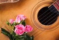 Guitar on wood desk