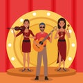 Guitarist and dancers, Jazz music band design