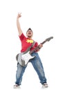 Guitarist leans back and screams Royalty Free Stock Photo