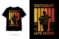 Guitarist live music silhouette t shirt design