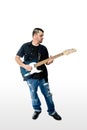 Guitarist Musician on White head turned Royalty Free Stock Photo
