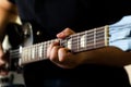 Guitarist play on electric guitar Royalty Free Stock Photo