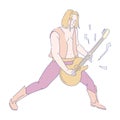 Guitarist playing electric guitar rock musician vector