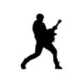 Guitarist silhouette black Royalty Free Stock Photo