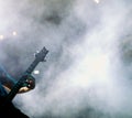 Guitarist silhouette in smoke