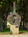 `Guitarra na Proa `, bronze sculpture by Domingos de Oliveira in honour of Fado music, Bbelem, Lisbon, Portugal Royalty Free Stock Photo