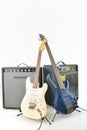 Guitars and amplifiers Royalty Free Stock Photo