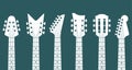Guitars headstock vector electric neck abstract icon. Guitar head acoustic rock instrument logo icon