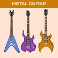 guitars for heavy music in different colors