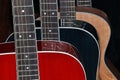 Guitars isolated on black background
