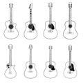 Guitars line isolated on white background. Vector illustration