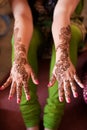 Woman Shows Off Her Mehndi Artwork