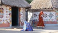 GUJARAT, INDIA: Traditional houses Bhungas in a local village near Bhuj