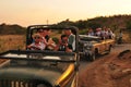 Gujarat: Jeep Safari & tourists excursion to the farmer Royalty Free Stock Photo