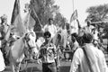 Gujarat: political celebration from the communist party with masses of protesters on the street