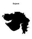 Gujarat outline map Royalty Free Stock Photo