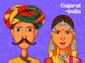 Gujarati Couple in traditional costume of Gujarat, India Royalty Free Stock Photo