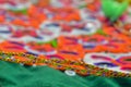 Gujarati garba embroidery dress close up view,handmade,traditional needlework ,homemade