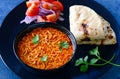 Gujarati meal-Sev tomato nu shak with roti Royalty Free Stock Photo